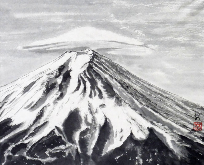 「雪渓富士」　石坂和明