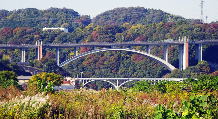 秋色の相模川自然の村